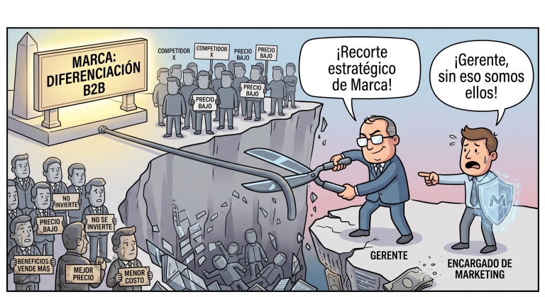 chiste sobre el recorte de presupuesto de marketing y comunicación
